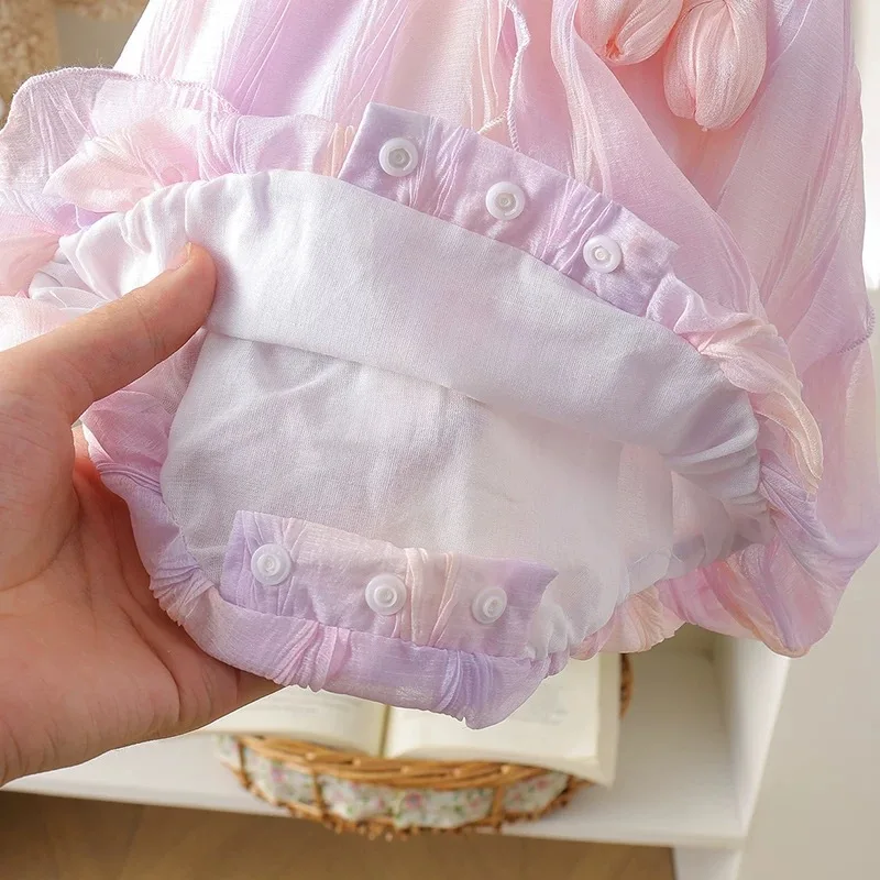 Cute Girls Summer Baby Bodysuit Tulip Dress