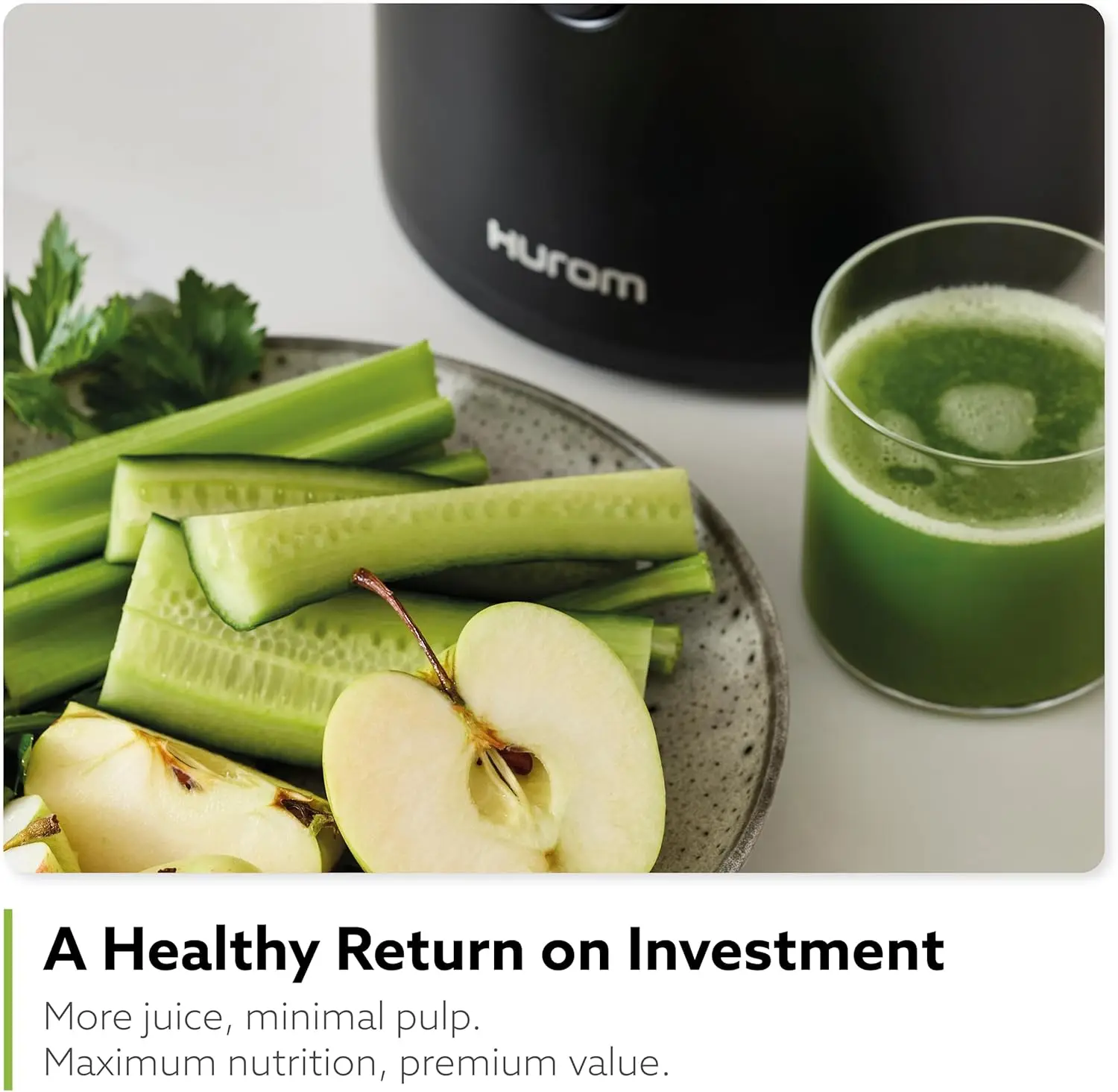 H320 Slow Juicer, Matte Black | Ultra Low Pulp | Hands-Free | Hopper Fits Whole Produce | Quiet Motor | BPA Free | Easy As 4