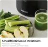 H320 Slow Juicer, Matte Black | Ultra Low Pulp | Hands-Free | Hopper Fits Whole Produce | Quiet Motor | BPA Free | Easy As 4