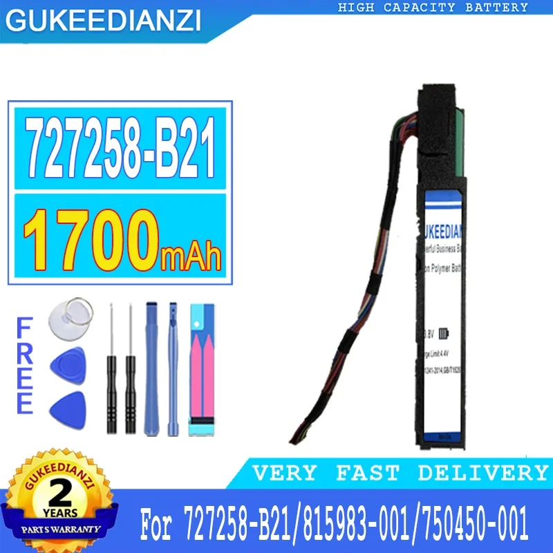 

1700mAh GUKEEDIANZI Battery 727258B21 for HP 727258-B21/815983-001/750450-001/878643-001 96W SMART STORAGE Big Power Bateria