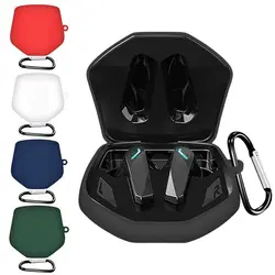 Shockproof Silicone Headphone Storage Case with Carabiner - Dark Blue