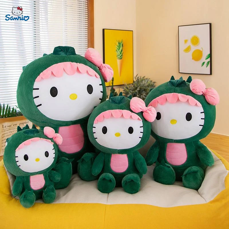 

65 см, 35 см, Зеленая кукла Hello Kitty, большие плюшевые игрушки в виде кошки Kawaii Kt, детские подарки, кукла Sanrio, подарки на день рождения для Гира