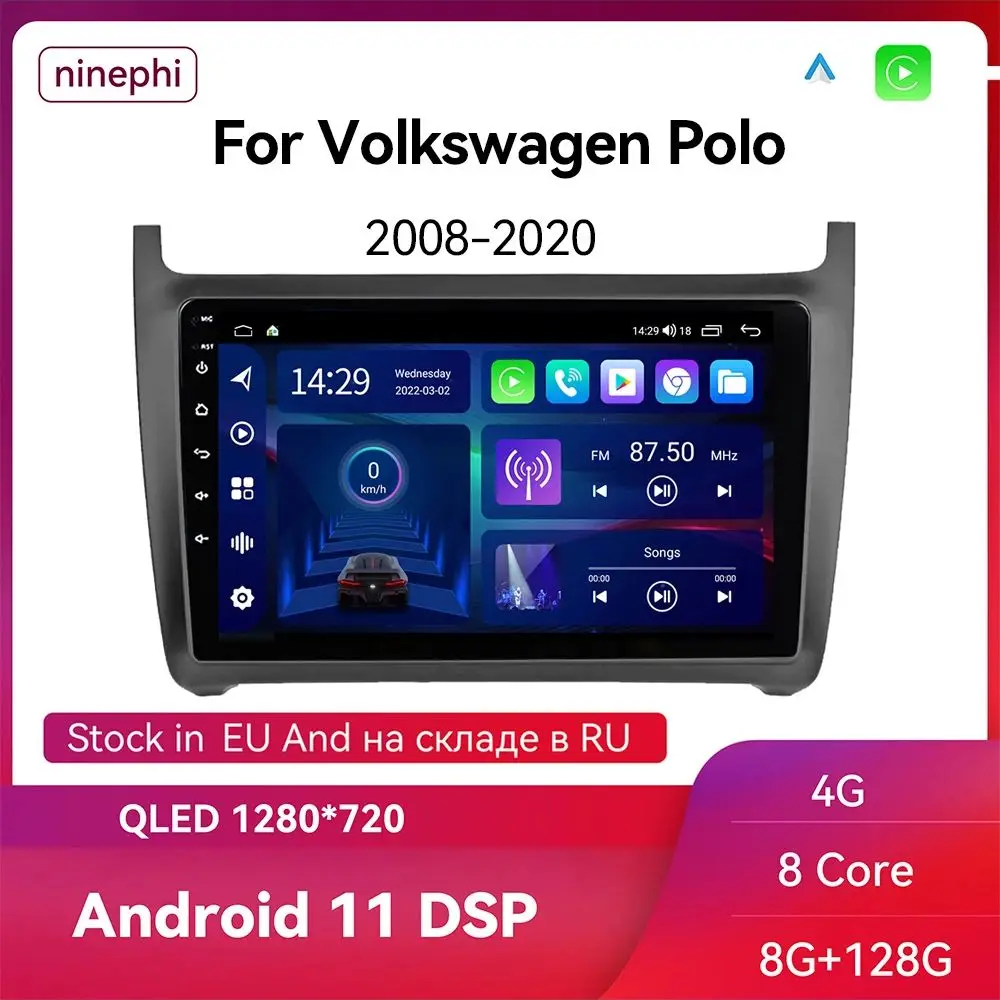 

ninephi Android 12 Car Radio For Volkswagen VW polo 5 sedan 2008 - 2020 Multimedia Player 2 Din Carplay Stereo GPS DVD Head Unit