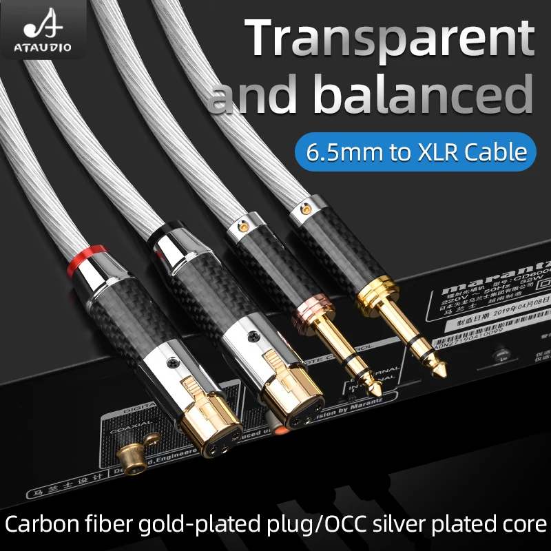 Ataudio-cabo de Áudio Masculino para Feminino 65 mm Trs para Xlr 635 Mixer Jack Amplificador de Potência Cabo de Equilíbrio de Som Hifi Xlr Audio Connector
