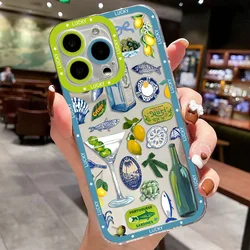 Seaside Scenery Wine Lemon Clear Soft Phone Case - Samsung S21 5G (TSY - TSY286L2501a1)