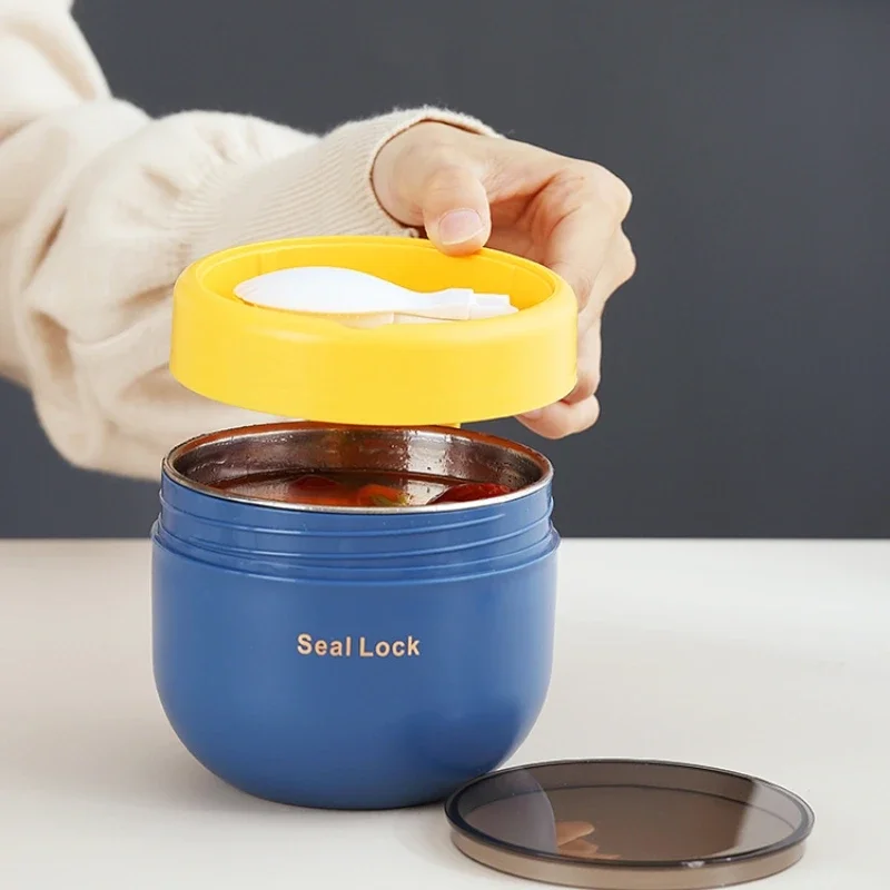 Stainless Steel Soup Noodle Bowl with Lid Microwave Safe Lunch Box