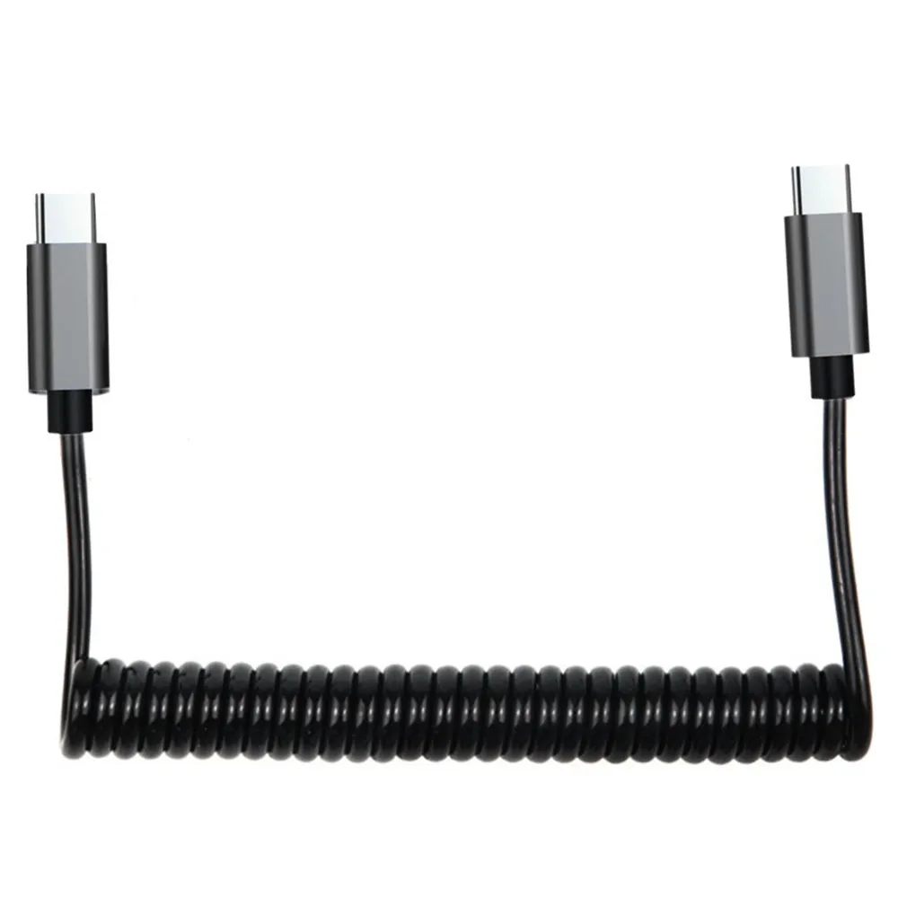 60W 3A 고속 충전 타입 C 케이블 스프링 텔레스코픽 차량용 휴대폰 충전기 USB 케이블 아이폰 15 프로 맥스 15플러스 USB C 충전용