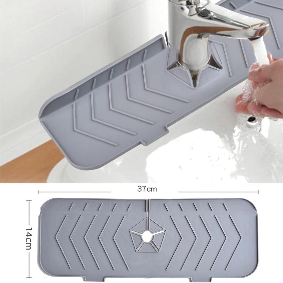 Faucet Splash Mat Sink Tray Water Drainage Pad Sponge Soap Holder