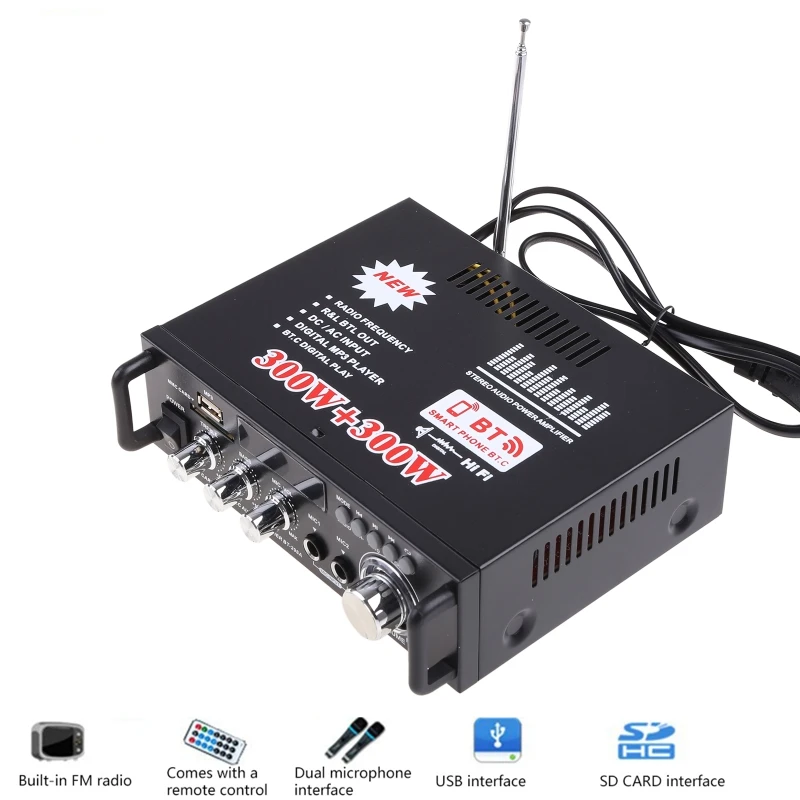 

094D LCD Display Amplifiers Stereo Home Car Digital Sound Subwoofer with Remote