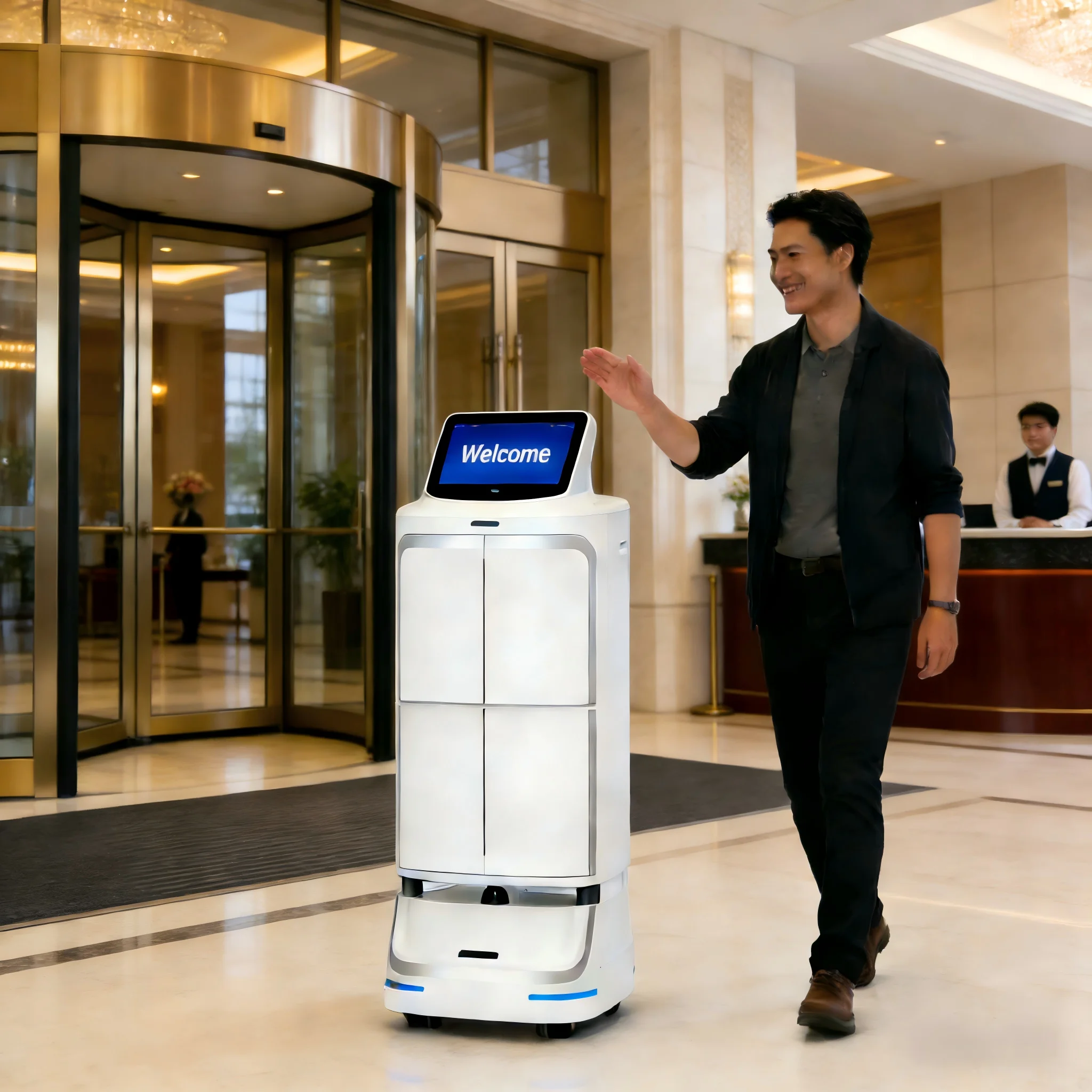 Robot di Consegna Personalizzato Renhuan Scud: Consegna di Cibo, Servizi per Camere e Pacchi per Hotel