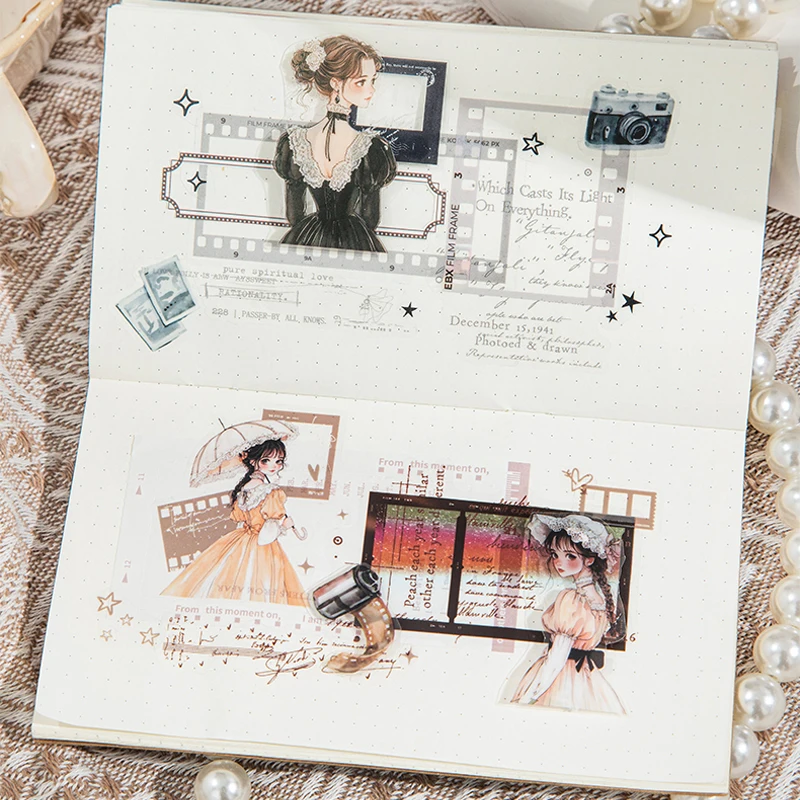 200cm/roll Waterproof Material PET Washi Tape Sticker Trendy Romantic Photo Studio Series Gentle Girl Character Theme Stickers 4