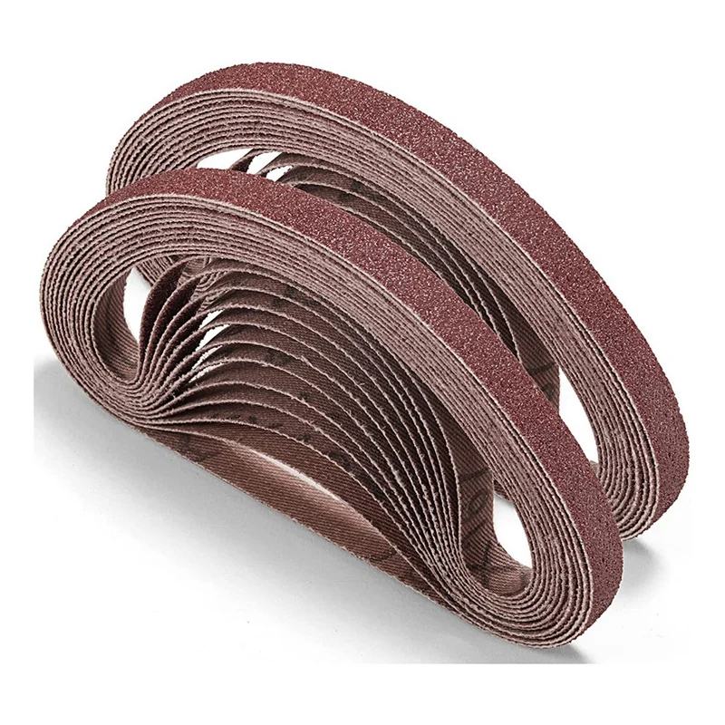 

24 Pack 1/2 X 18 Inch Sanding Belt Aluminum Oxide Air File Sander Belt Assortment For Woodworking
