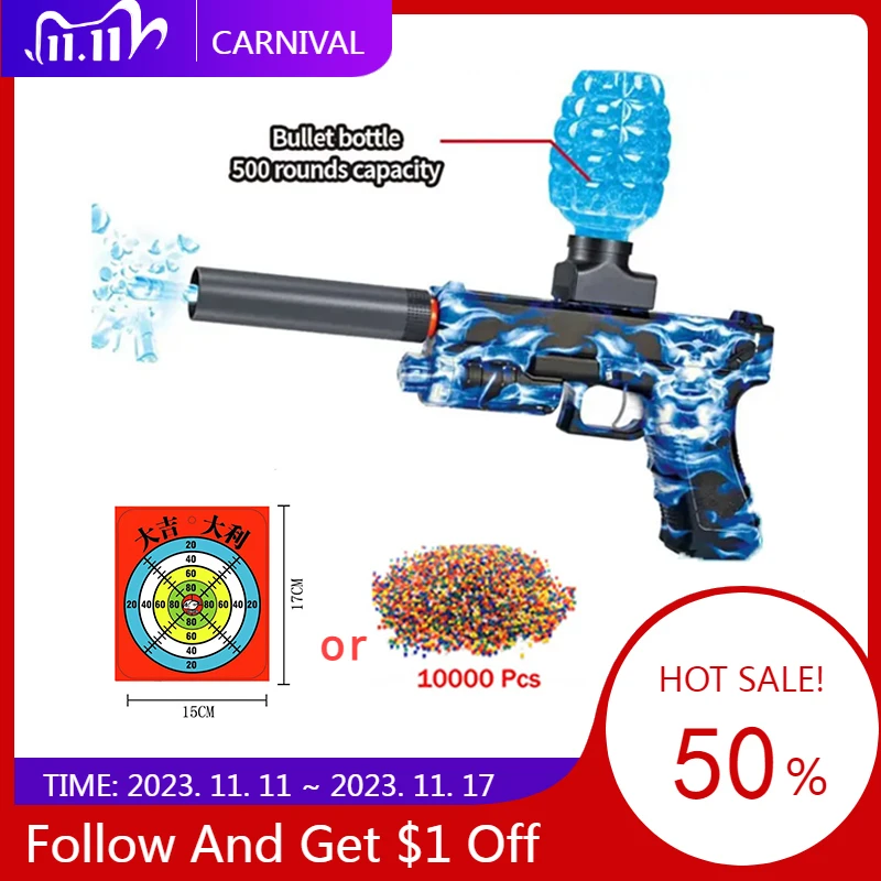 

Hydrogel Toy Guns Glock Electric Splatter Ball Blasters Water Gel Pistol High Speed Shooting Airsoft Weapons For Adults Boys CS