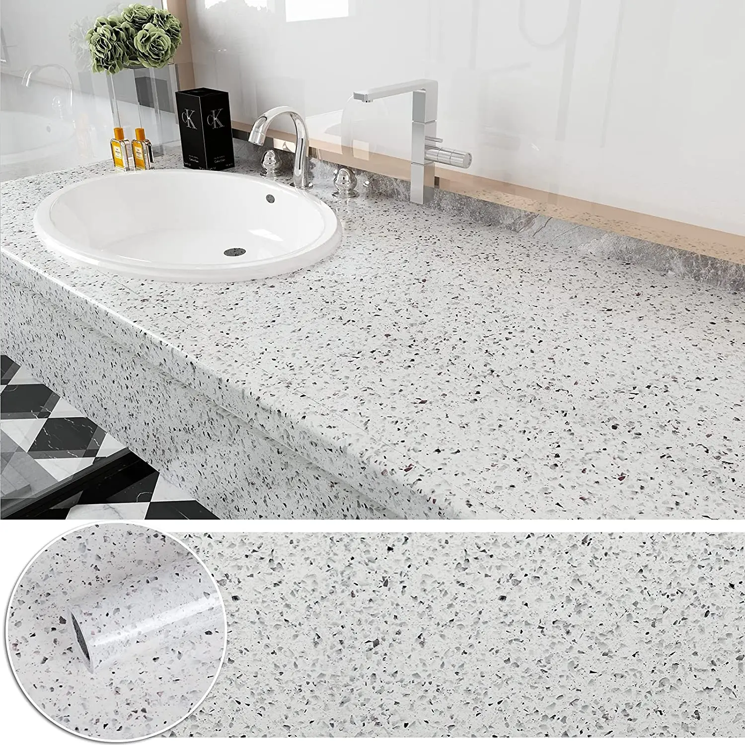 Vinyl Renovation Marble Gravel Self-Adhesive Decorative Wall Sticker
