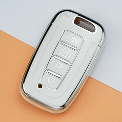 Enhanced Smart Key Case Cover Shell Fob Holder (4button white cover)