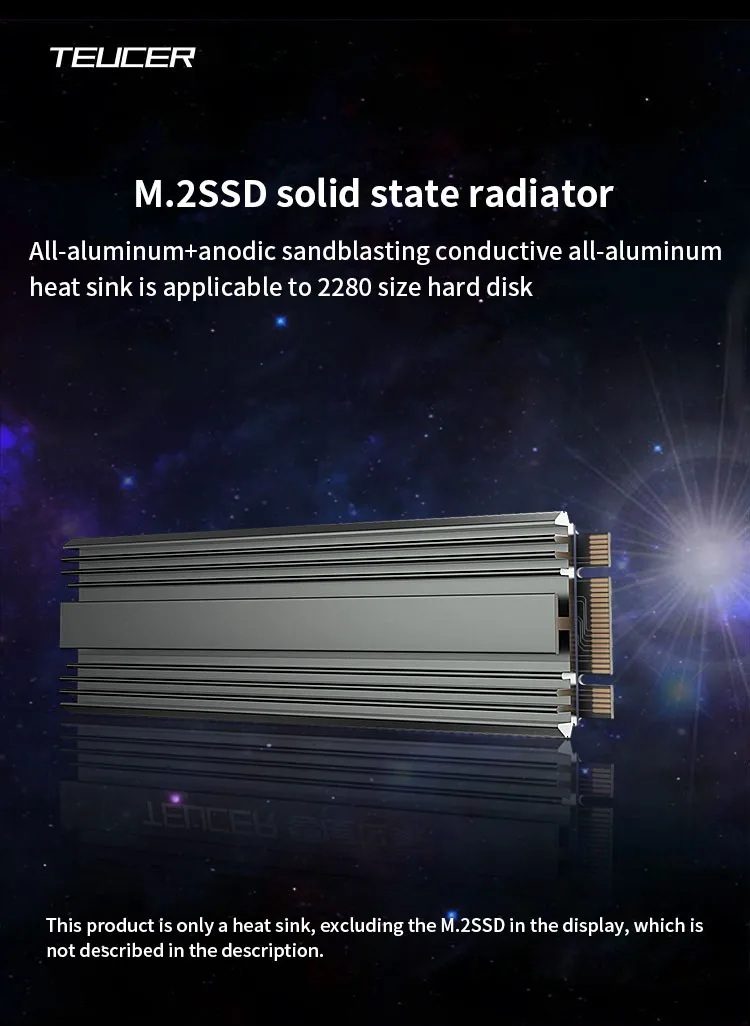 TUECER M.2 NVME NGFF 2280 Solid State Hard Disk Radiator M.2 SSD Aluminum Cooler