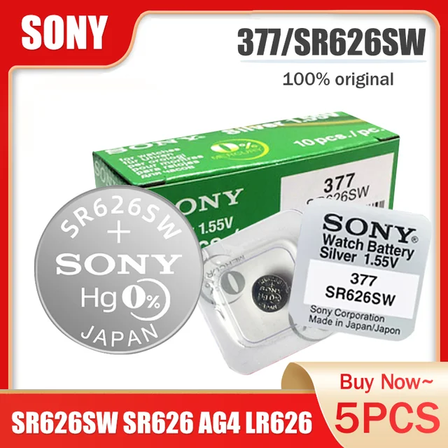 Lot 5 Piles Boutons SONY - SR 626 SW - 377