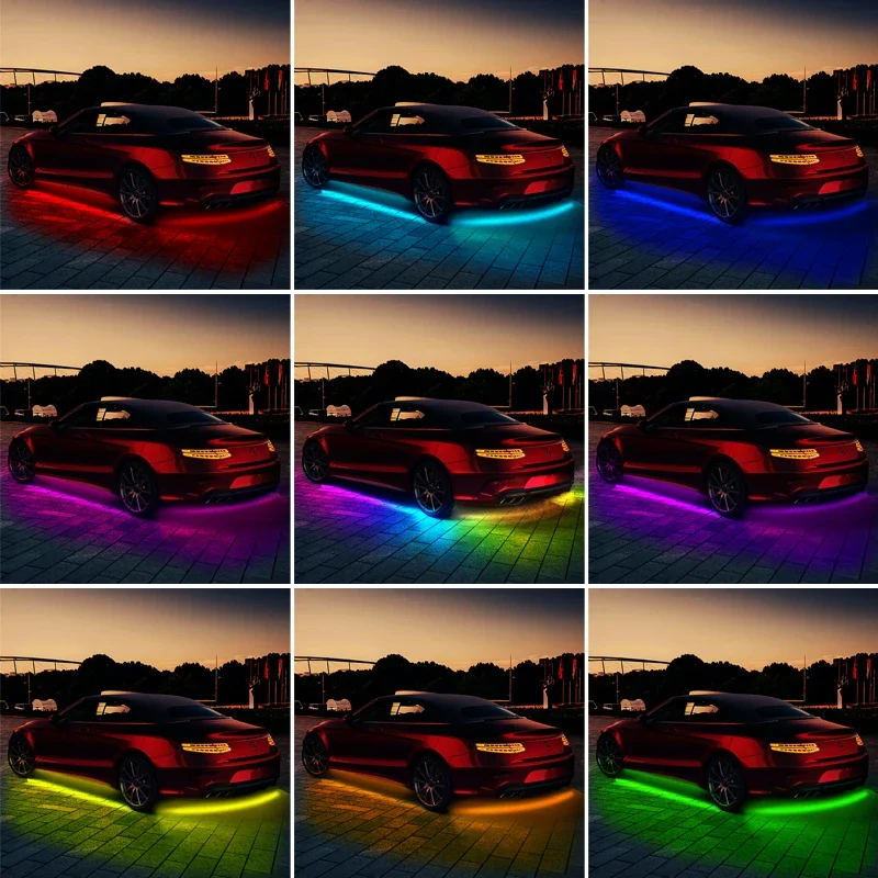 Auto Under glow Neonlicht flexible LED-Streifen Unterboden  Fernbedienung/App-Steuerung RGB Traum farbe Auto dekorative Umgebungs  atmosphäre Lampe - AliExpress