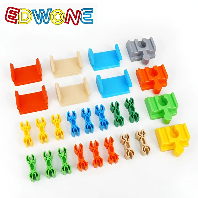 모든 종류의 커넥터 어댑터 나무 기차 트랙 액세서리 범용 플라스틱 클립 브랜드 나무 트랙 장난감에 적합