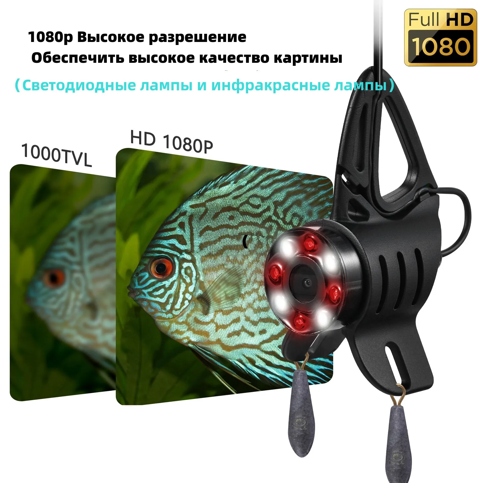 MOQCQGR 7 inch 1080P Underwater fishing Camera for fishing room