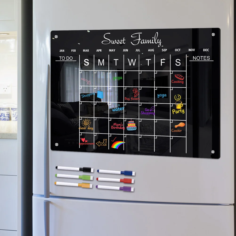 

1 Set Magnetic Schedule Board Magnetic Weekly Planner Board Acrylic Refrigerator Board