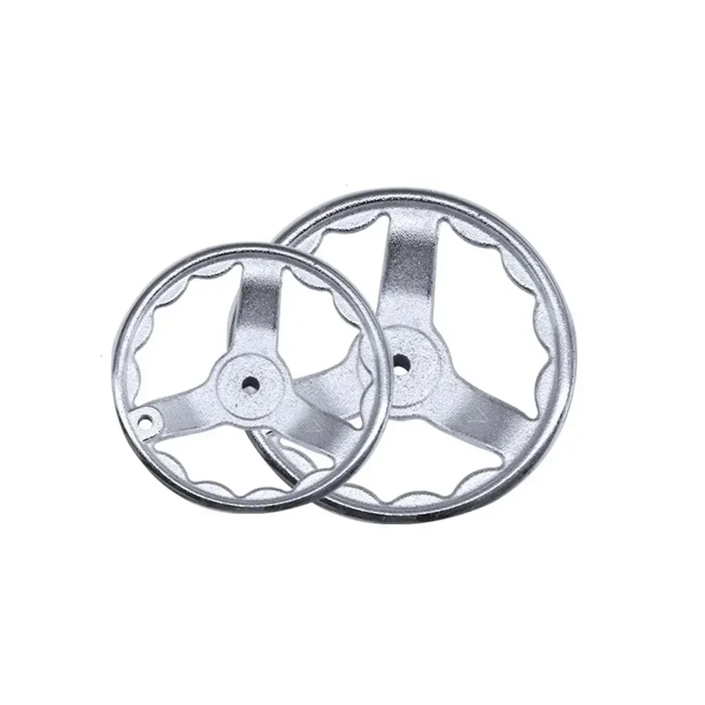 3-12inch Handwheel 3-spoke Machinery Chrome Plated Steel Inner Wave Round Rim Inner Corrugated
