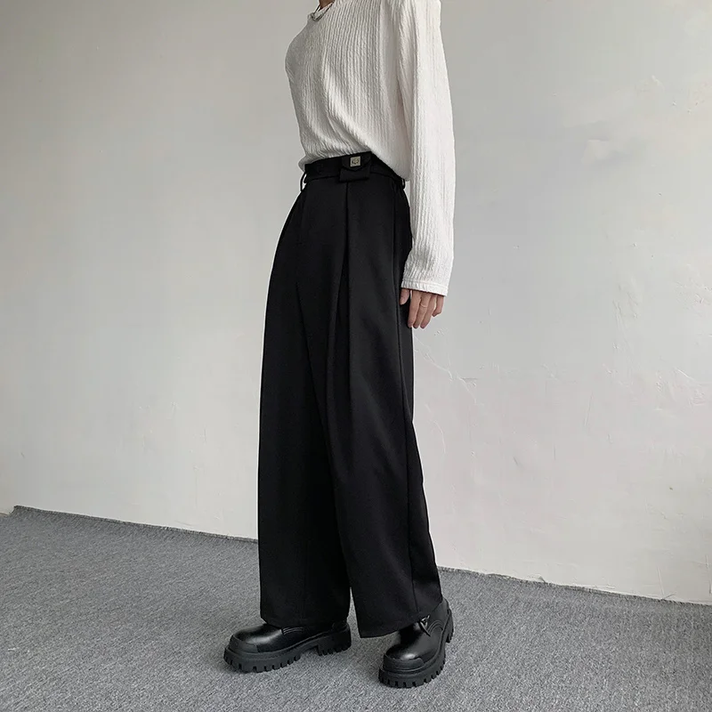 2023 New Black Suit Pants Men Fashion Social Mens Dress Pants Korean Loose Oversized Wide Leg Pants Mens Formal Trousers M-2XL 3