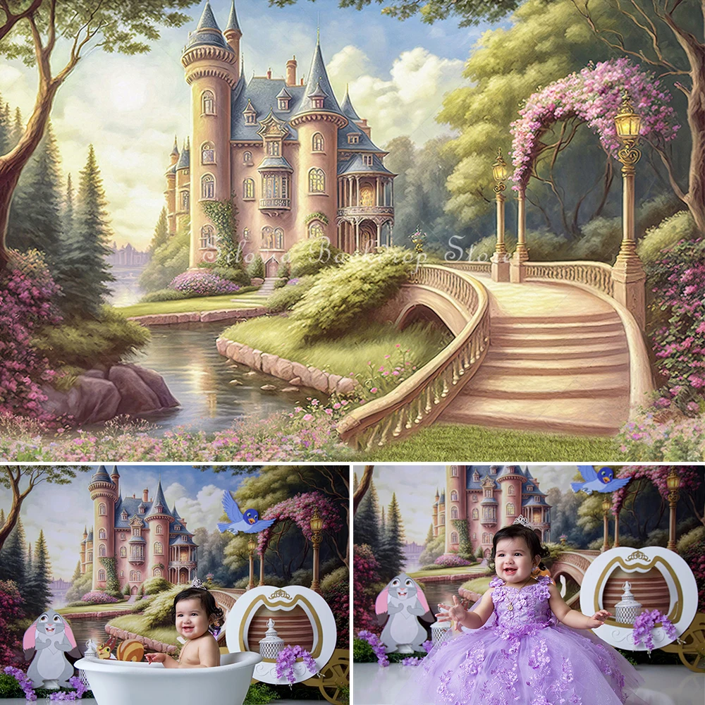 Forest Fantasy Castle Princess Backdrop Photography Girl Birthday