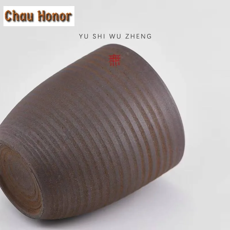 Handmade Ceramic Coffee Mug Retro Style Coarse Pottery Cup 300ml Milk Oat Breakfast Cup Heat Resistant Creative Gift for Friends