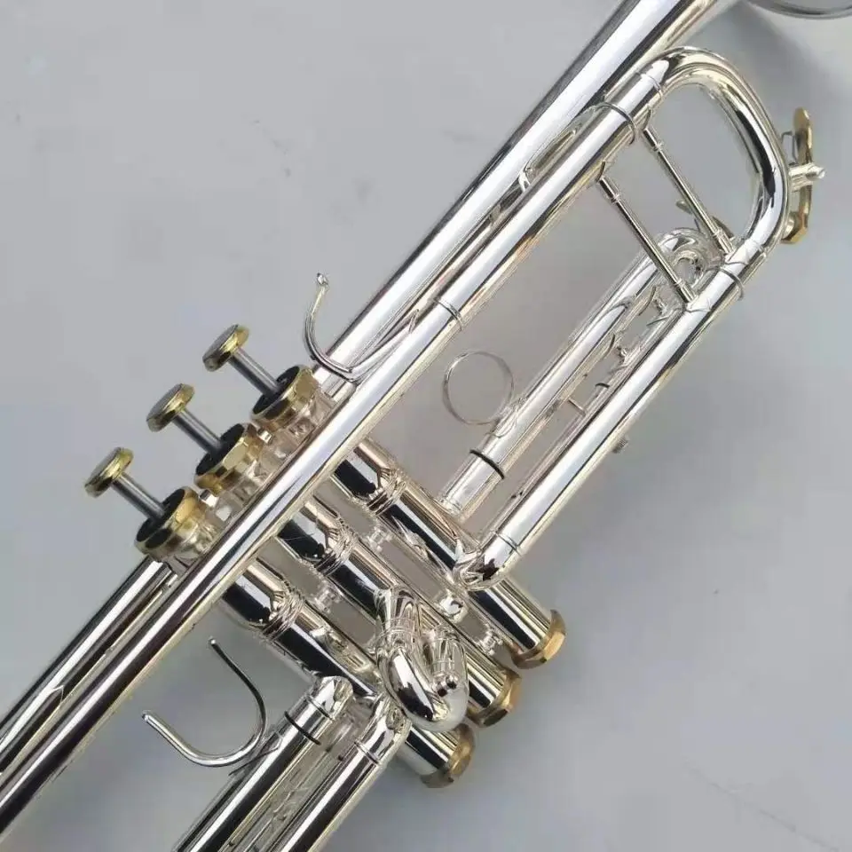 USA Trumpet B-flat-550 Structure Brass Silver Plated High Quality Trumpet Jazz Instrument