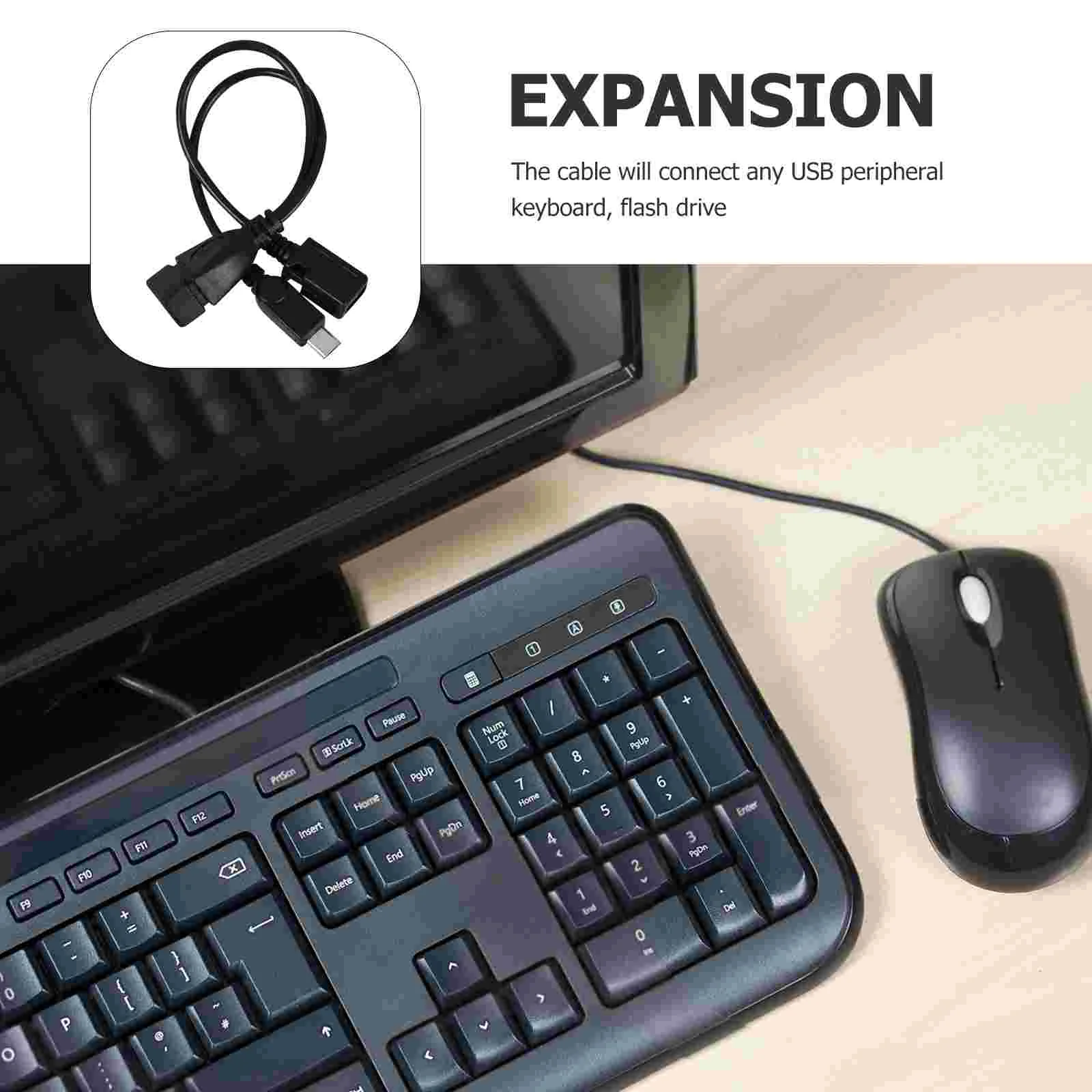 노트북 충전용 USB-A 변환 휴대폰 어댑터 케이블, OTG 마이크로 USB to 컨버터 충전 케이블, 2 개