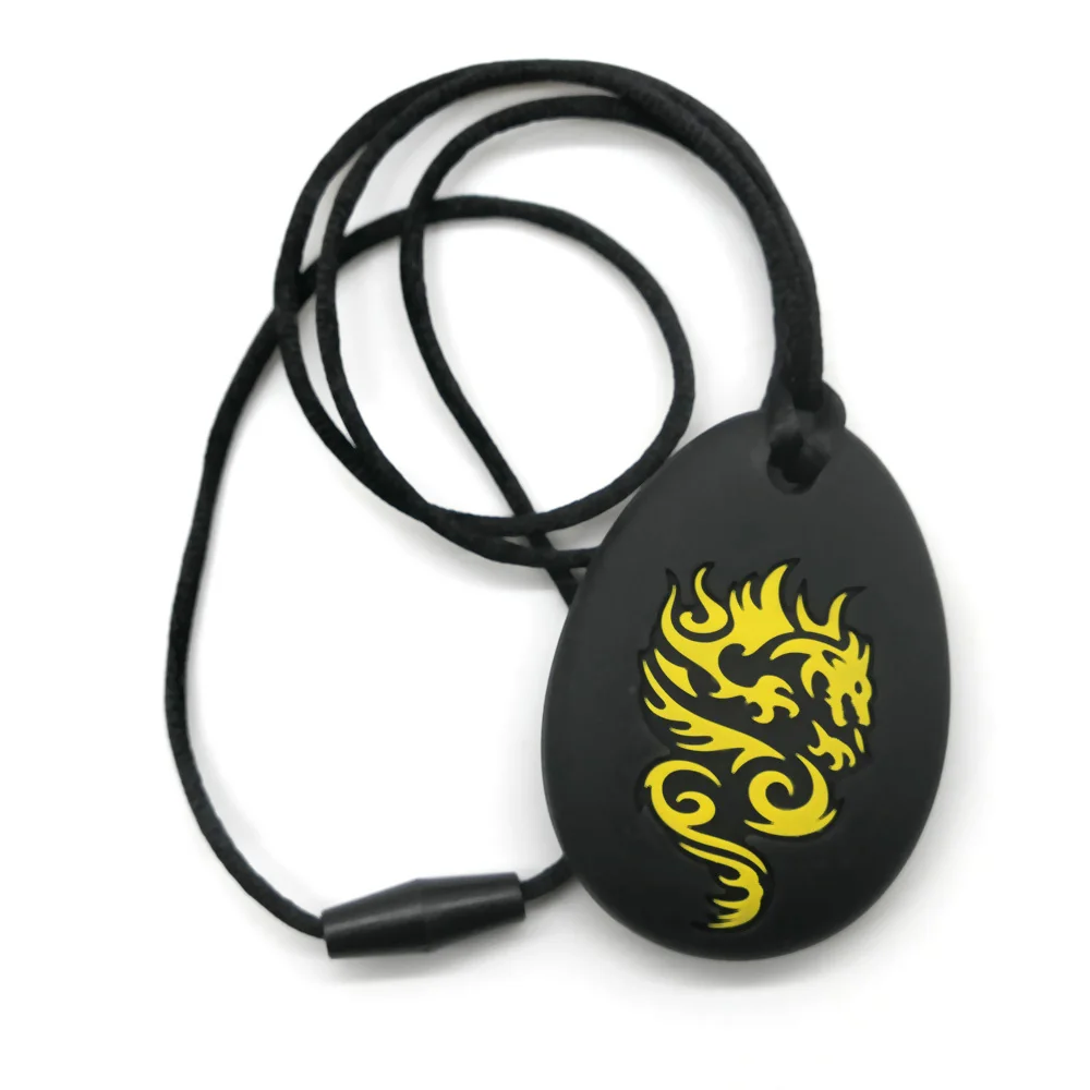 Kids Sensory Stones Fidget Toy, Soft Silicone Textured Worry Stone Pendant for Stress Relief