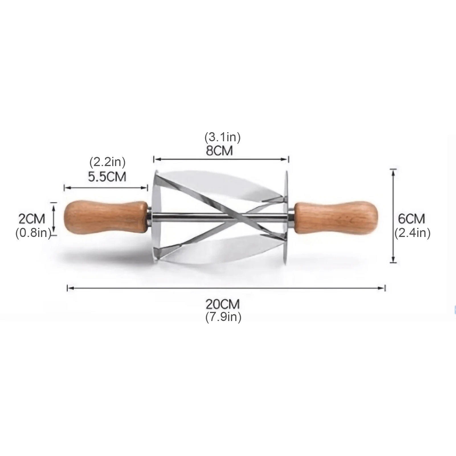 Stainless Steel Croissant Dough Roller Knife,Slicer Triangle