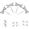 4 Pcs Rhinestone Bobby Pins Clip Dragonfly Hair Accessory Hairpin Rural Retro Silver Barrette Miss 1