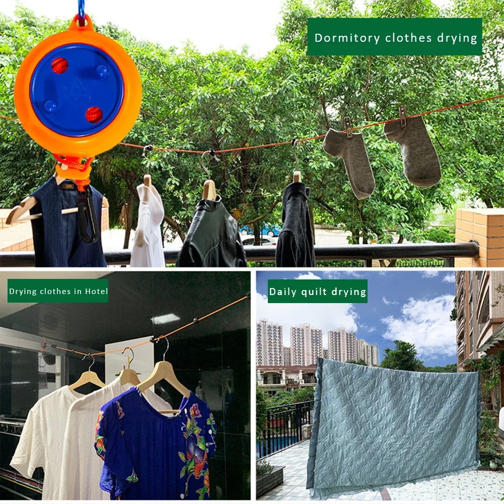 Retractable Clothes Drying Rack Rope – Portable Outdoor Laundry Line