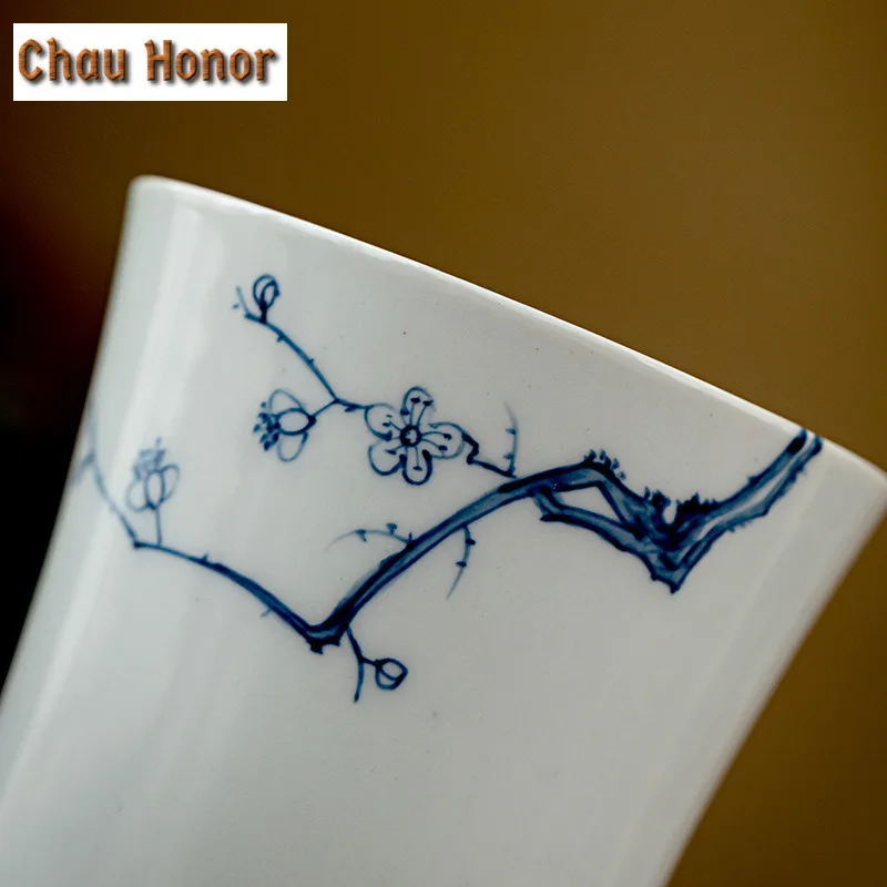 2pc/Set 100ml Hand Painted Flower Art Tea Cup Blue And White Ceramic Tea Maker Personal Master Smell Cup KungFu Teaware Ceremony