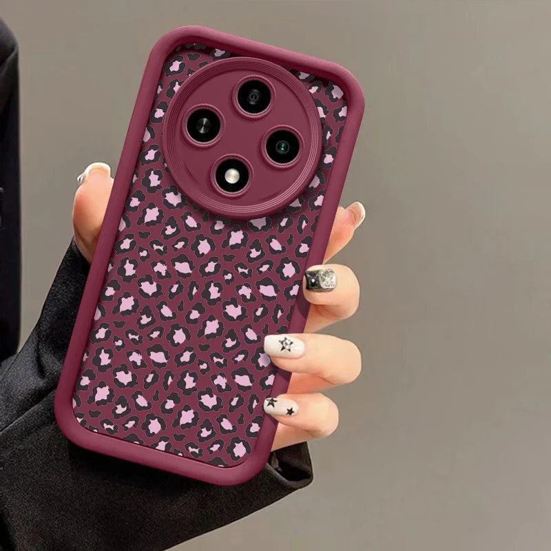 Elegant Full Screen Pink Leopard Print Phone Case - Soft Silicone Cover