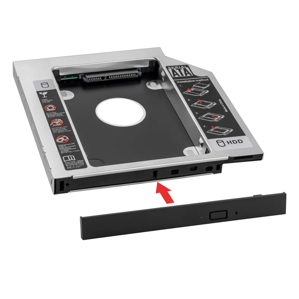Hard Drive Adapter UnionSine 9.0 9.5 12.7mm HDD Caddy SATA 3.0 for 2.5'' SSD Case for Laptop CD DVD-ROM Optibay