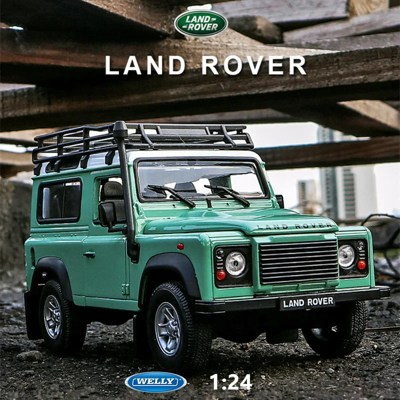 

WELLY 1:24 Land Rover Defender white alloy car model Diecasts & Toy Vehicles Collect gifts Non-remote control type B406