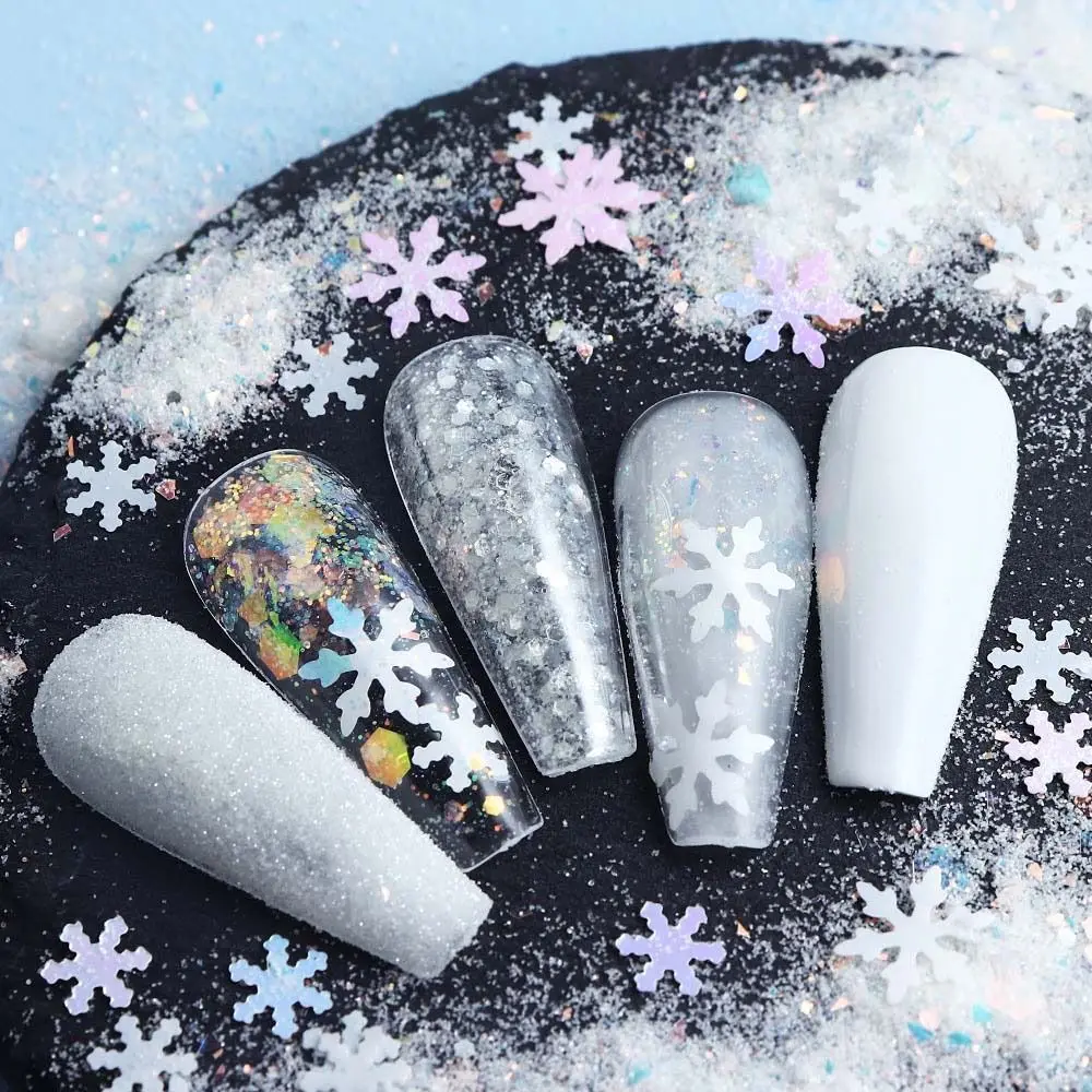 

6Pcs/set Nail Pigment Dust Christmas Nail Sequins Manicure Tools Xmas Nail Accessories Christmas Glitter Flakes