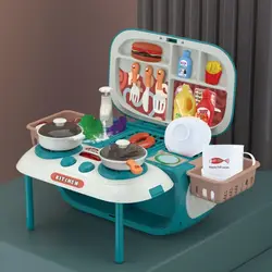 Jouet de cuisine multifonctionnel deux en un, peut stocker l'audio bluetooth, compteur de cuisine, maison de jeu, jouet de cuisine pour enfants 