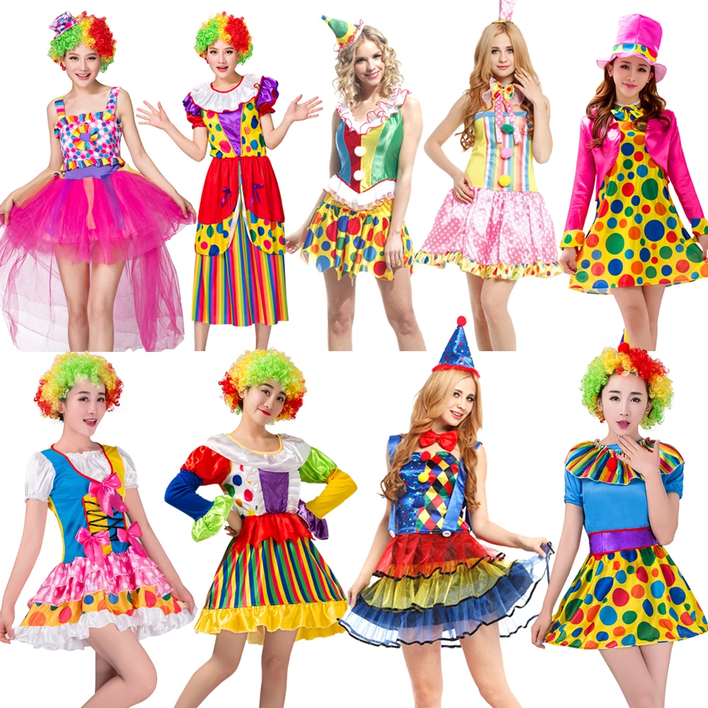 

Adult Clown Costume Women for Cosplay Adult Party Carnival Adult Female Circus Clown Harlequin Cosplay Clothing