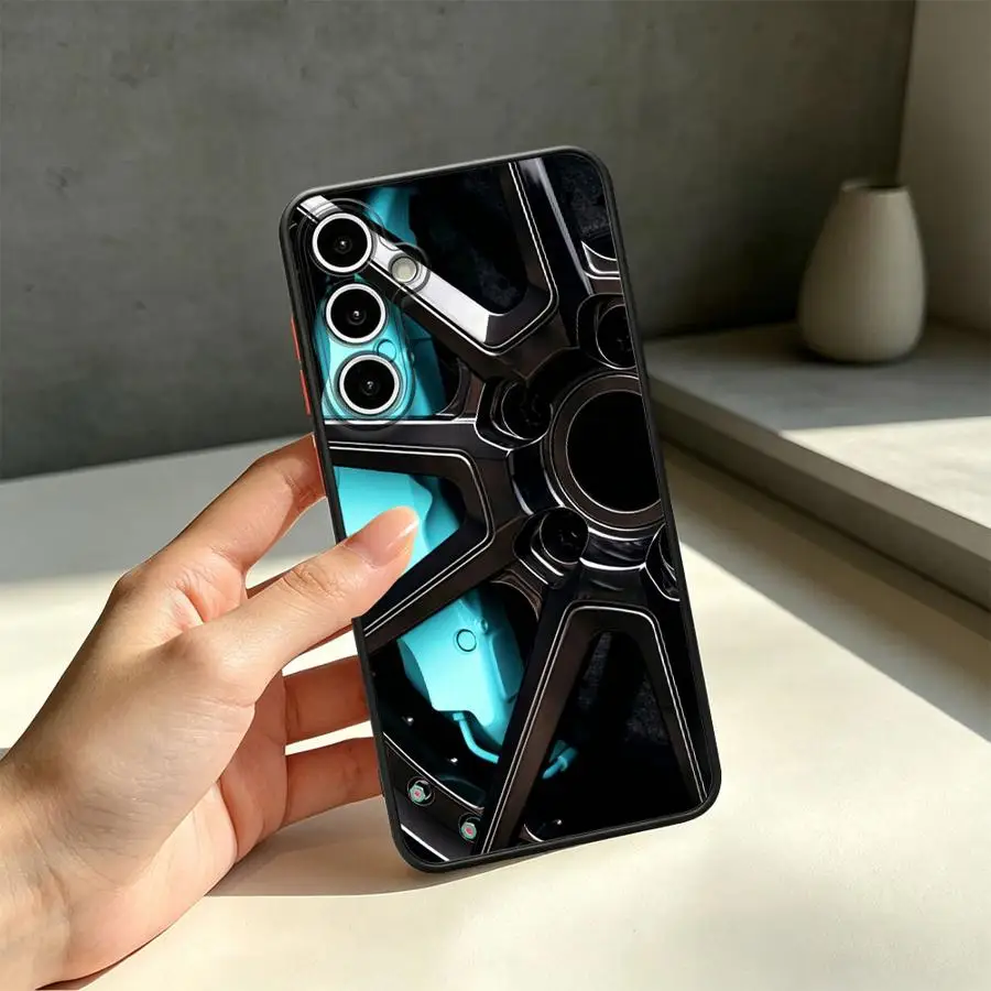 Turquoise Car Wheel Design Phone Case Cover