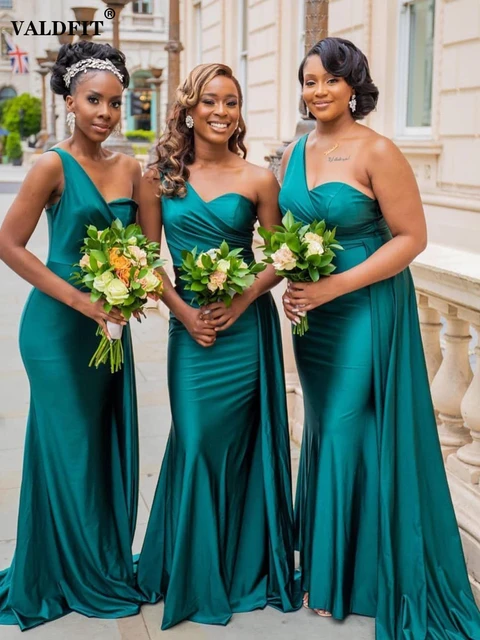 Satin Hunter Green Bridesmaid Dresses