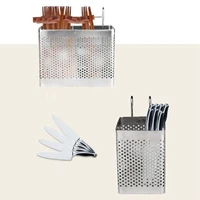 Stainless Steel Chopsticks Holder Hanging Cutlery Drying Basket Tableware Drainer with Hooks Kitchen Utensil(B) 2