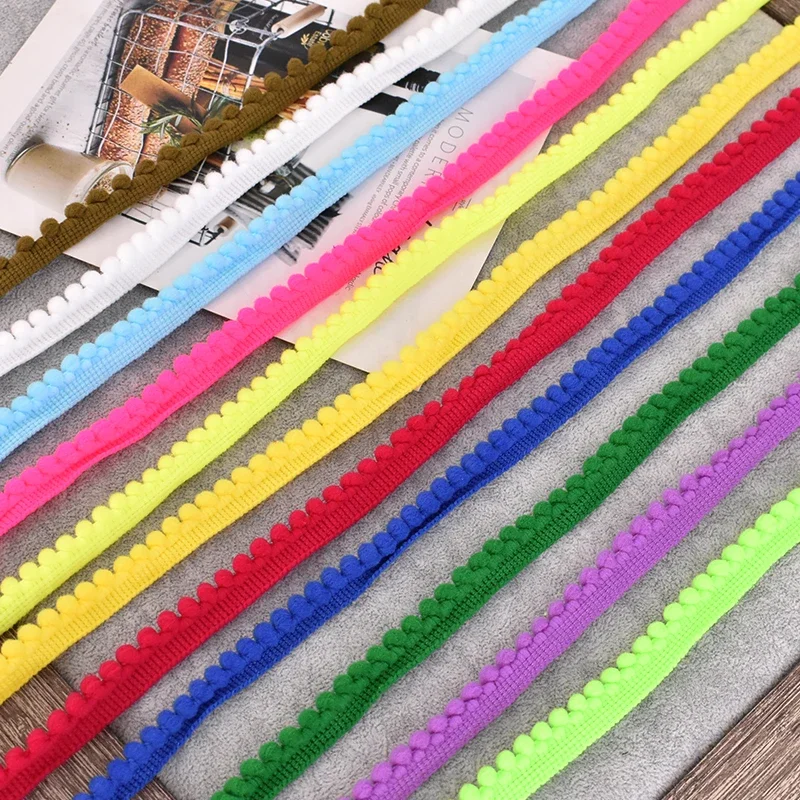 Colorful Pearl Pompom Tassel Ribbon for DIY Crafts & Sewing Projects