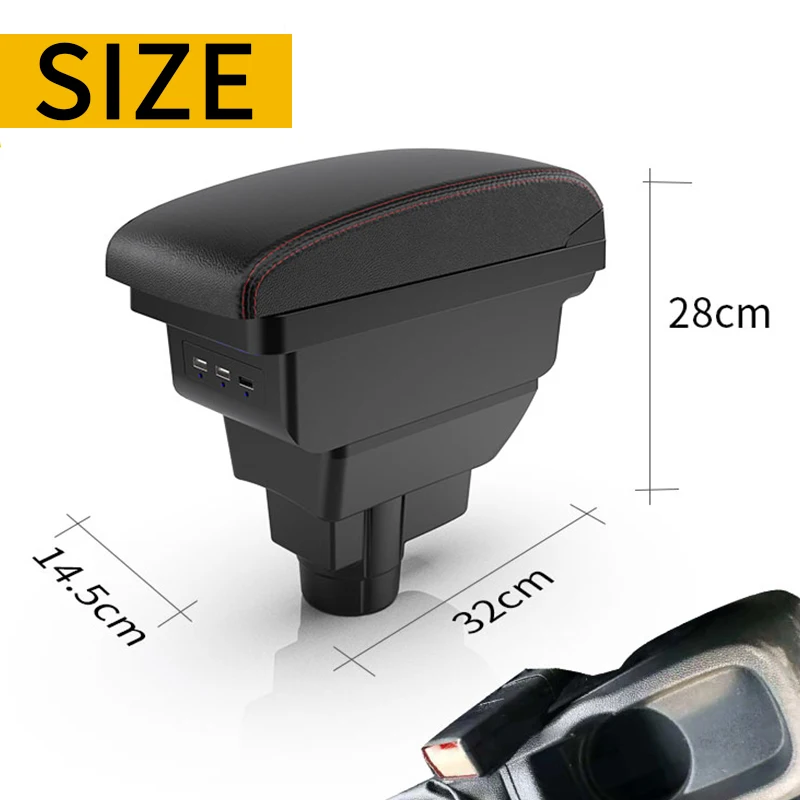 Opel Corsa D Armrest box Opel Corsa Car armrest backrest Interior parts storage box Retrofit parts Car accessories usb car armrest box