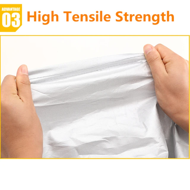 Car Exterior Double Color Cover Sunshade Dustproof Protection with Reflective Strips Universal for Hatchback Sedan SUV 5