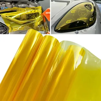 Luce per auto gialla Faro Fanale posteriore Tinta Pellicola in vinile Adesivo che copre la luce Pellicola per lampada posteriore Decorazione per auto Pellicola per luce automobilistica