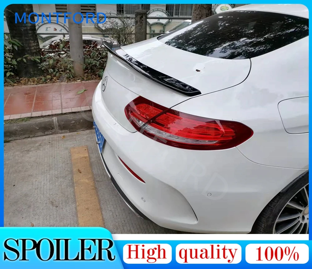 

2 двери для 2014 - 2020 Mercedes W205 C205 C-class C250 C300 C350 ABS глянцевый черный цвет задний багажник крыла заднего багажника спойлер на крышу